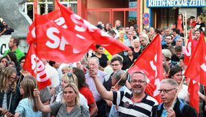 Die SPD bei der Demo in Wiesloch